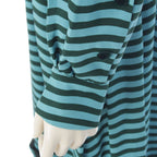Fendi Silk Border Open Shoulder Long Sleeve Dress Blue Green 36 — view 7