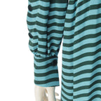 Fendi Silk Border Open Shoulder Long Sleeve Dress Blue Green 36 — view 6