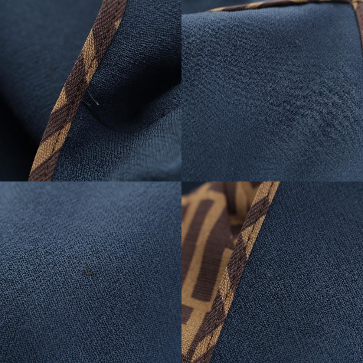 Fendi Wool Silk Zucca Pleated Contrast Sleeveless Dress Blue 38 — view 8
