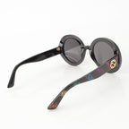 Gucci Interlocking Round Lame Sunglasses Eyewear Black Rainbow