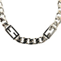 Fendi Ten Necklace Bucket FF Logo Link Chain Silver