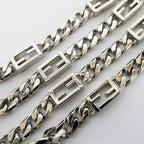 Fendi Ten Necklace Bucket FF Logo Link Chain Silver — view 6