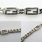 Fendi Ten Necklace Bucket FF Logo Link Chain Silver — view 8
