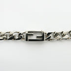 Fendi Ten Necklace Bucket FF Logo Link Chain Silver — view 4