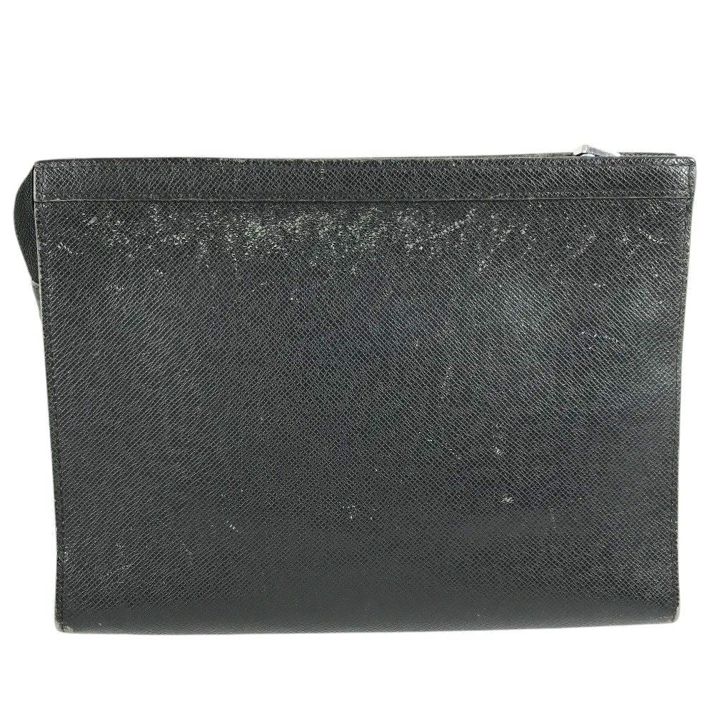 Louis Vuitton Clutch Pochette Voyage Taiga Leather Ardoise Black