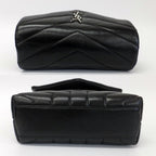 Saint Laurent Heaven Loulou Shoulder Bag Pochette Silver Calfskin Quilted — view 3
