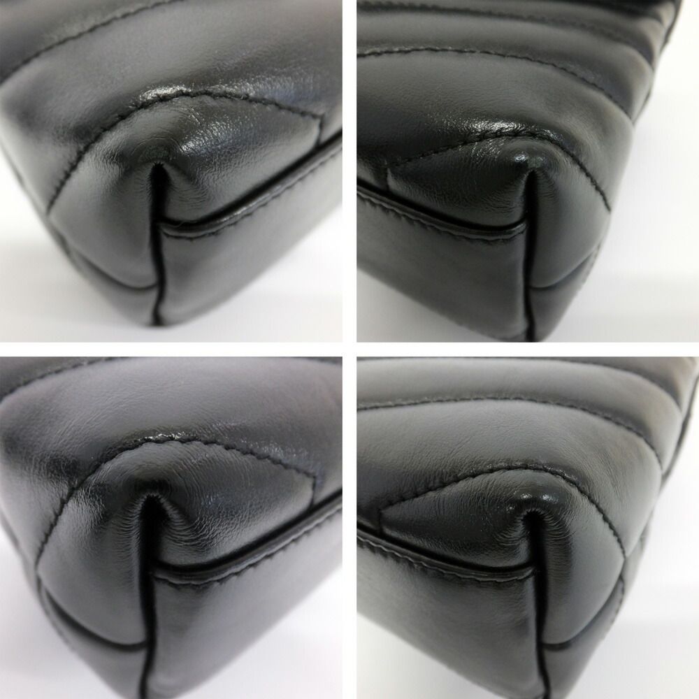 Saint Laurent Heaven Loulou Shoulder Bag Pochette Silver Calfskin Quilted — view 4