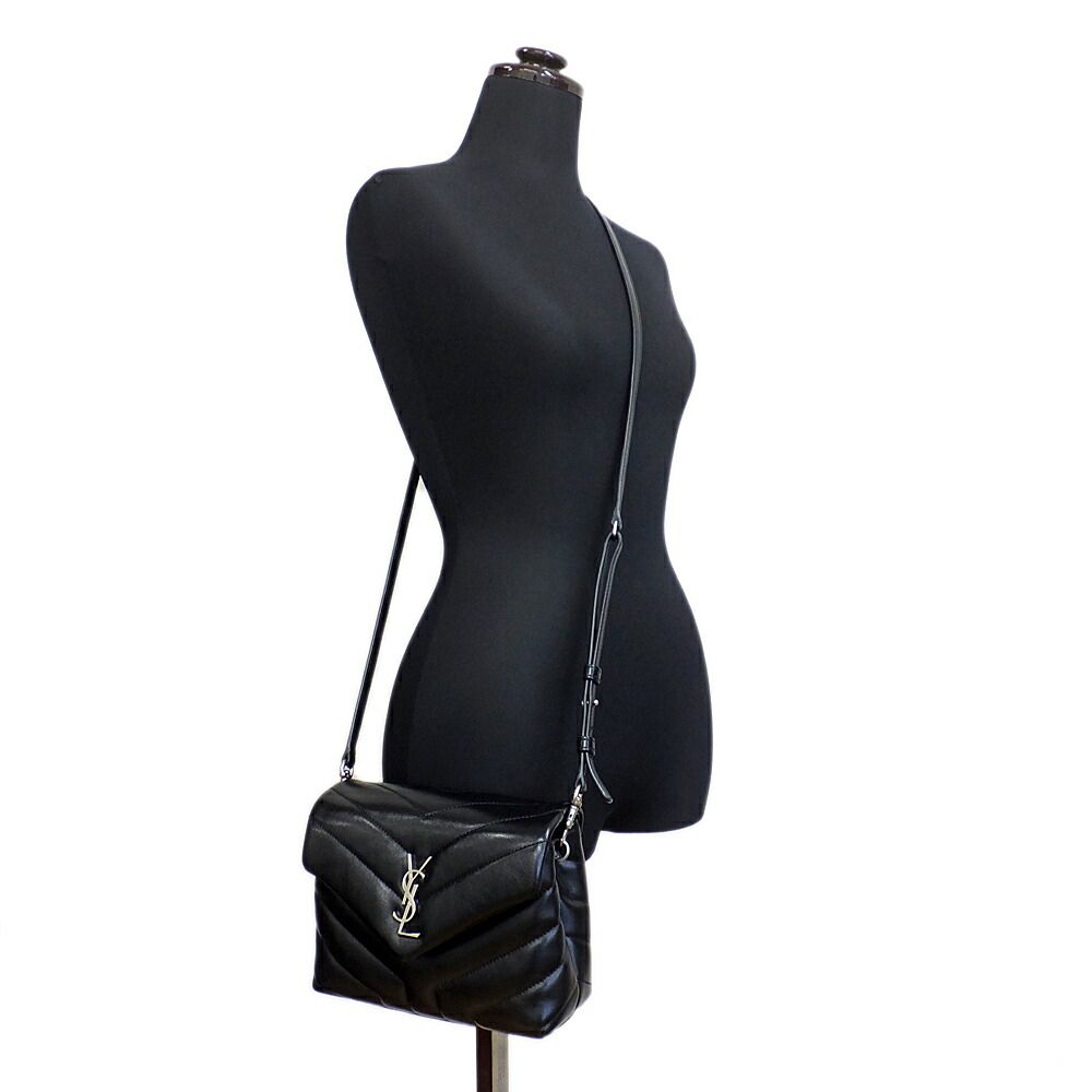 Saint Laurent Heaven Loulou Shoulder Bag Pochette Silver Calfskin Quilted — view 8