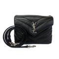 Saint Laurent Heaven Loulou Shoulder Bag Pochette Silver Calfskin Quilted