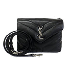 Saint Laurent Heaven Loulou Shoulder Bag Pochette Silver Calfskin Quilted