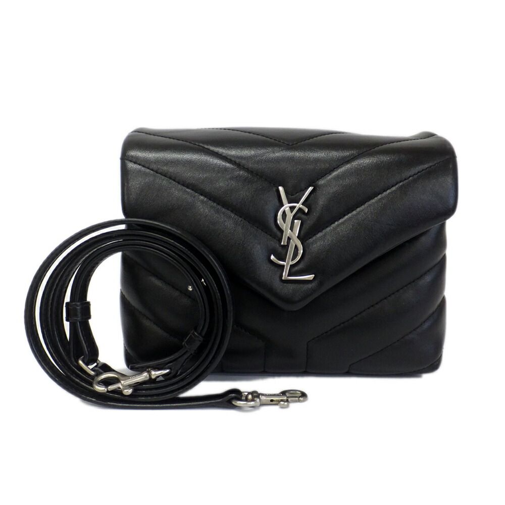 Saint Laurent Heaven Loulou Shoulder Bag Pochette Silver Calfskin Quilted
