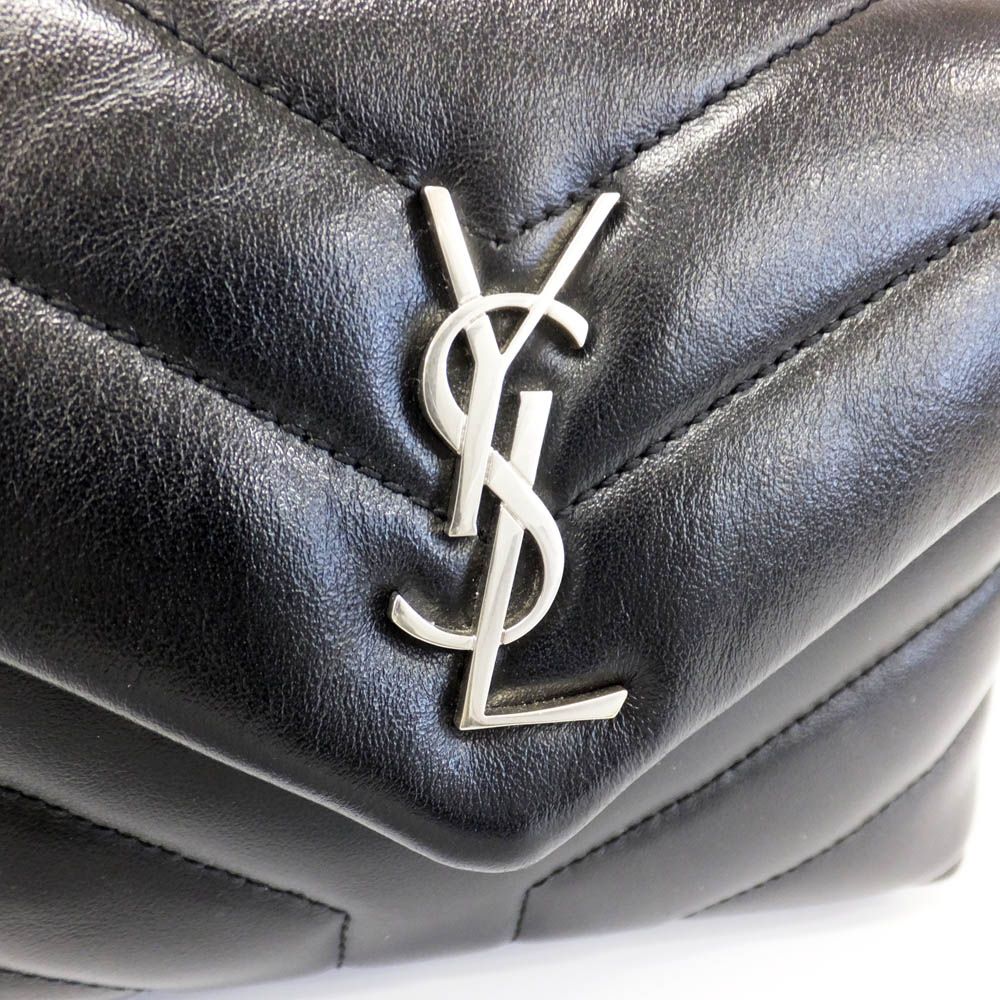 Saint Laurent Heaven Loulou Shoulder Bag Pochette Silver Calfskin Quilted — view 5