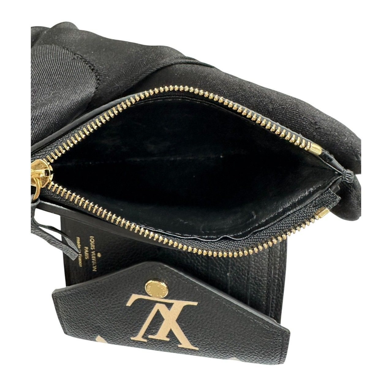Louis Vuitton Empreinte Portefeuille Victorine Black Beige Gold Leather Trifold — view 6