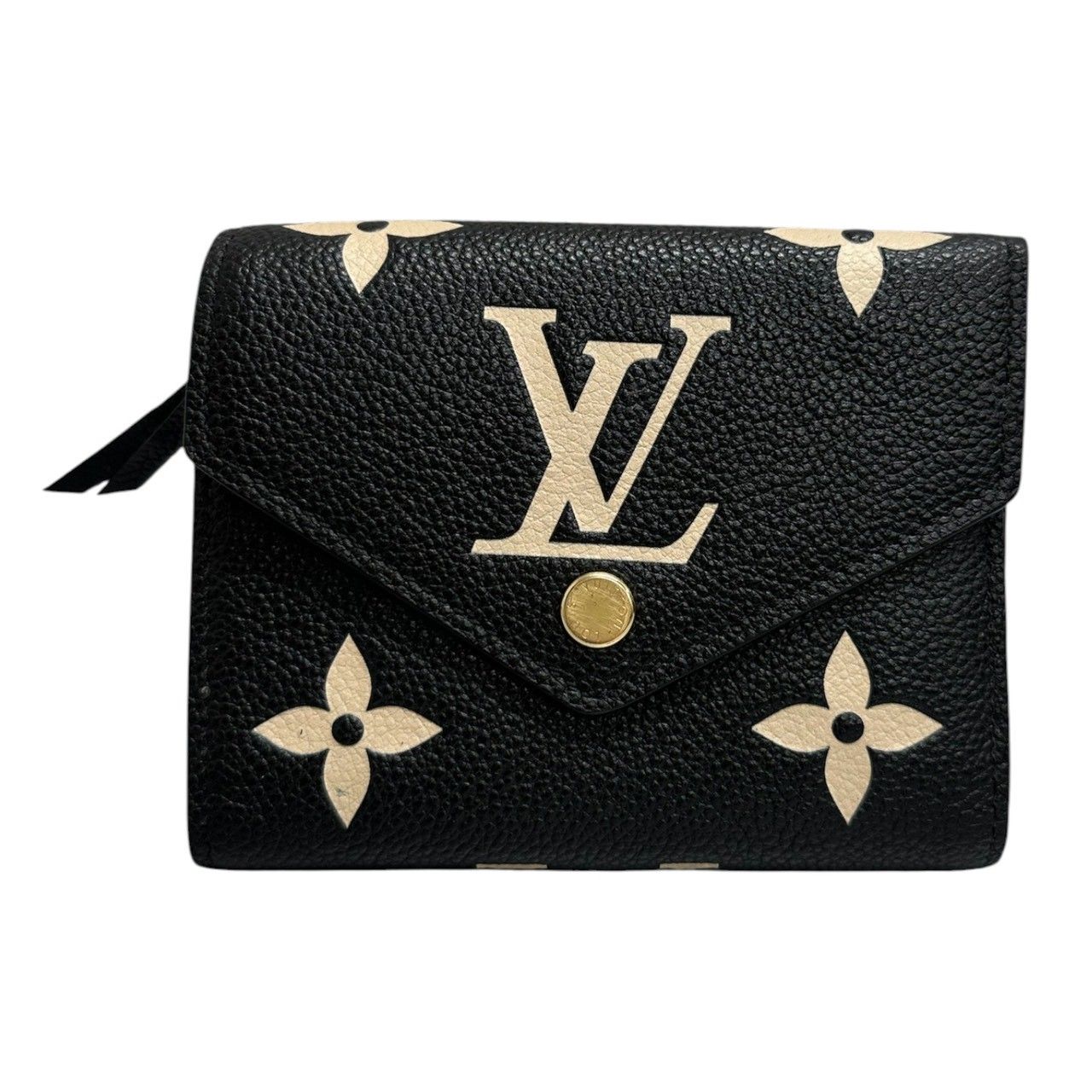 Louis Vuitton Empreinte Portefeuille Victorine Black Beige Gold Leather Trifold