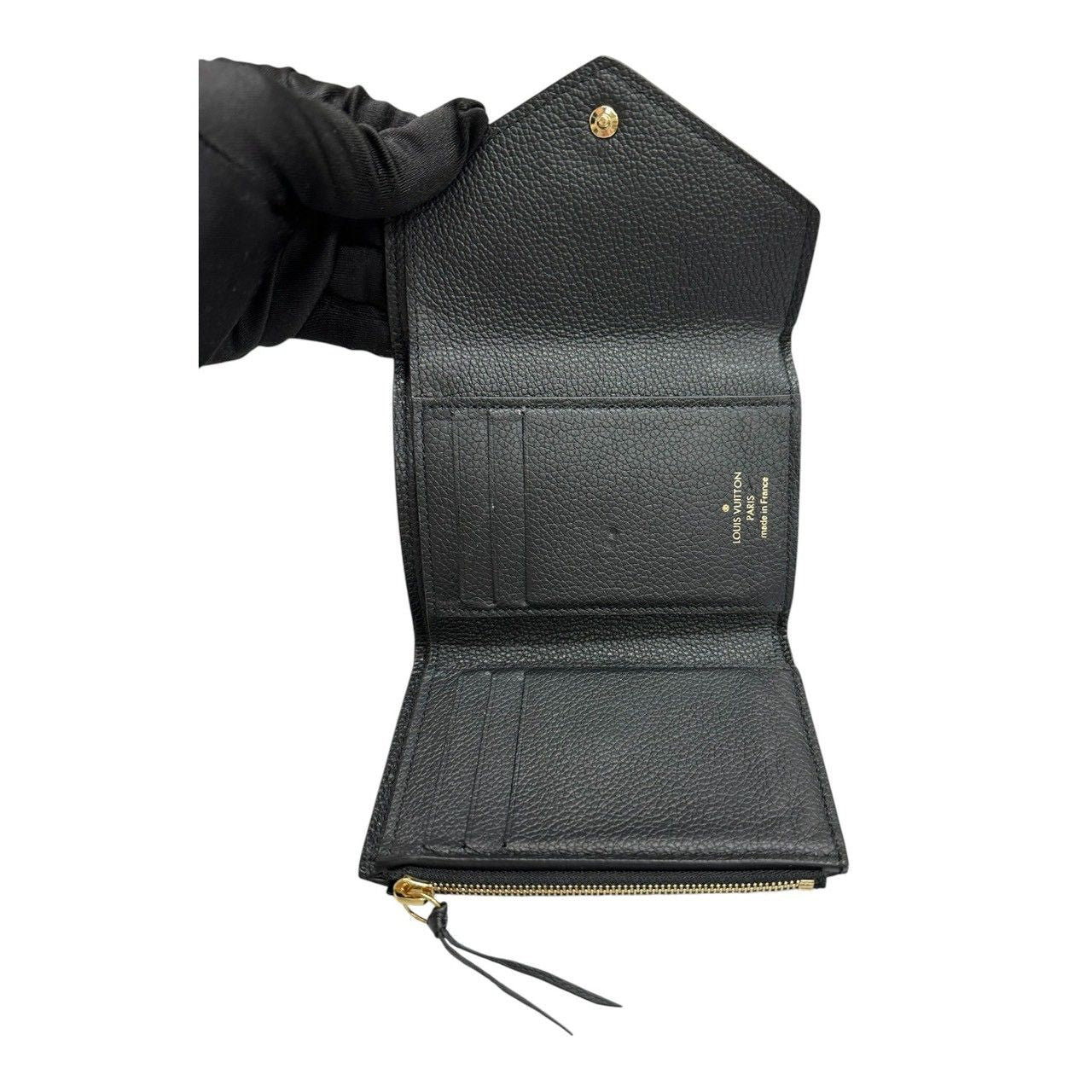 Louis Vuitton Empreinte Portefeuille Victorine Black Beige Gold Leather Trifold — view 5
