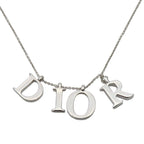 Dior Necklace Metal Silver Plated Logo