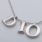 Dior Necklace Metal Silver Plated Logo — view 3