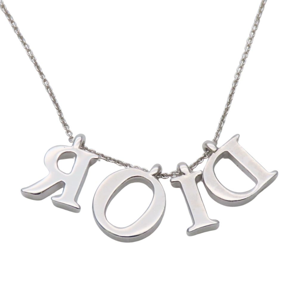 Dior Necklace Metal Silver Plated Logo — view 2