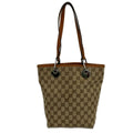 Gucci Tote Eclipse Beige Dark Brown Leather
