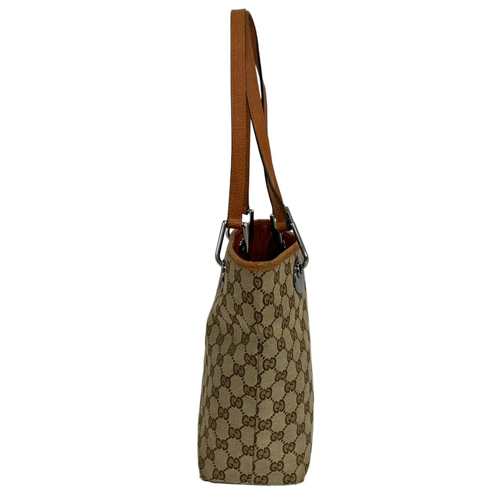Gucci Tote Eclipse Beige Dark Brown Leather — view 4