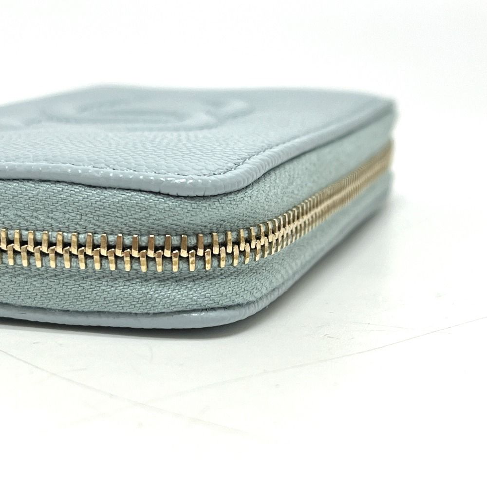 Chanel Coin Case CC Logo Metiers D'art Caviar Leather Blue — view 5