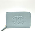 Chanel Coin Case CC Logo Metiers D'art Caviar Leather Blue