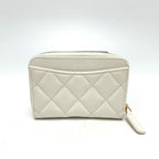 Chanel Coin Case Classic Zip Caviar Leather White — view 2