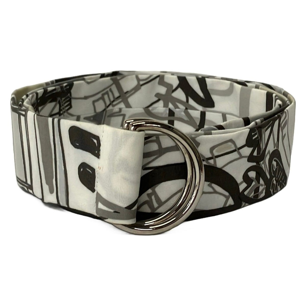 Hermes Belt White Gray Multi Cotton