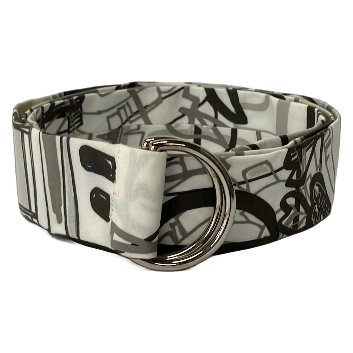 Hermes Belt White Gray Multi Cotton