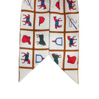 Hermes Ten Twilly Horse Tackle Couvertureset Tenues de Jour Off White Silk Scarf — view 4
