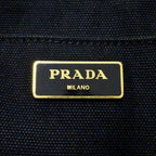 Prada Tote Shoulder Bag 2-Way Canapa M Canvas Black — view 6