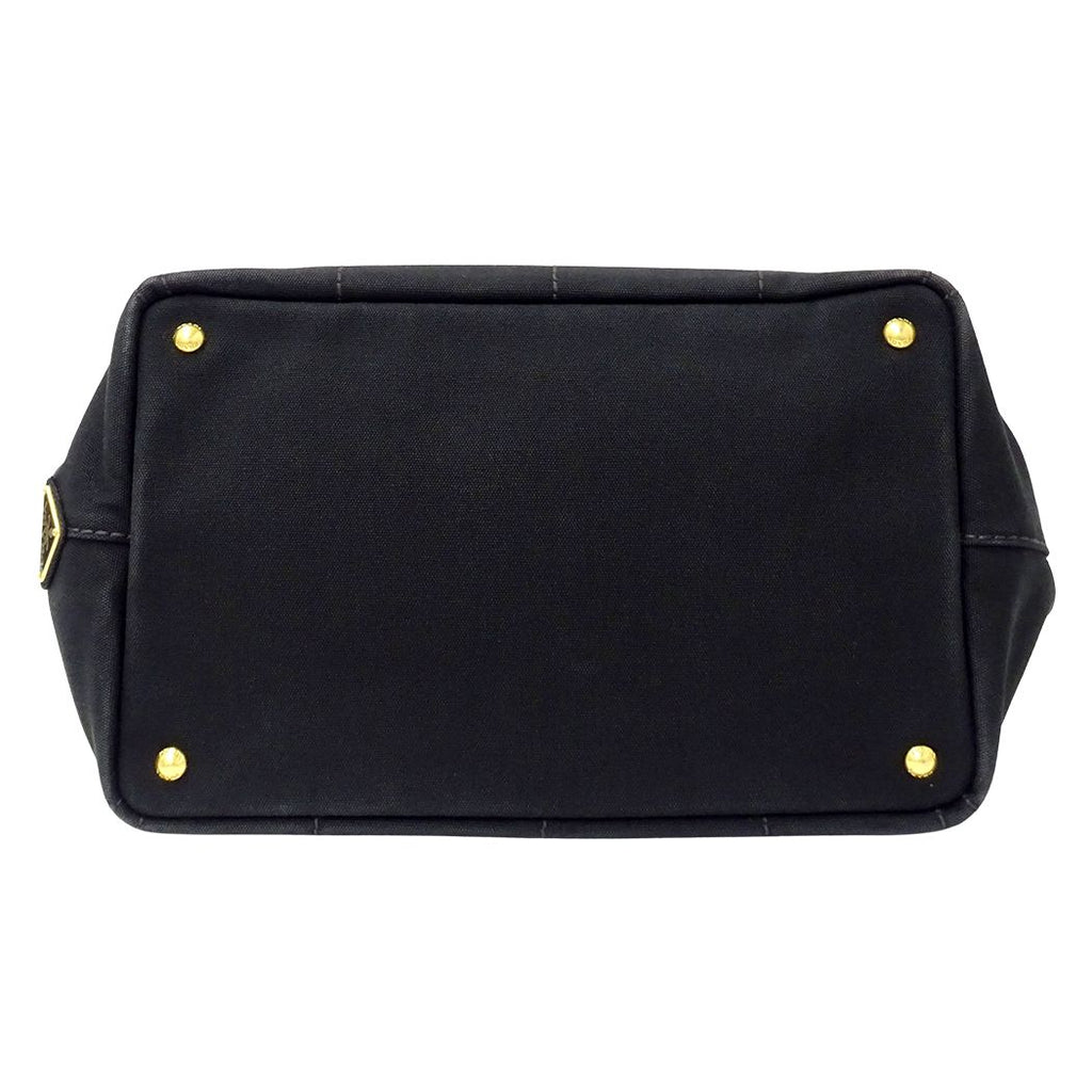 Prada Tote Shoulder Bag 2-Way Canapa M Canvas Black — view 3