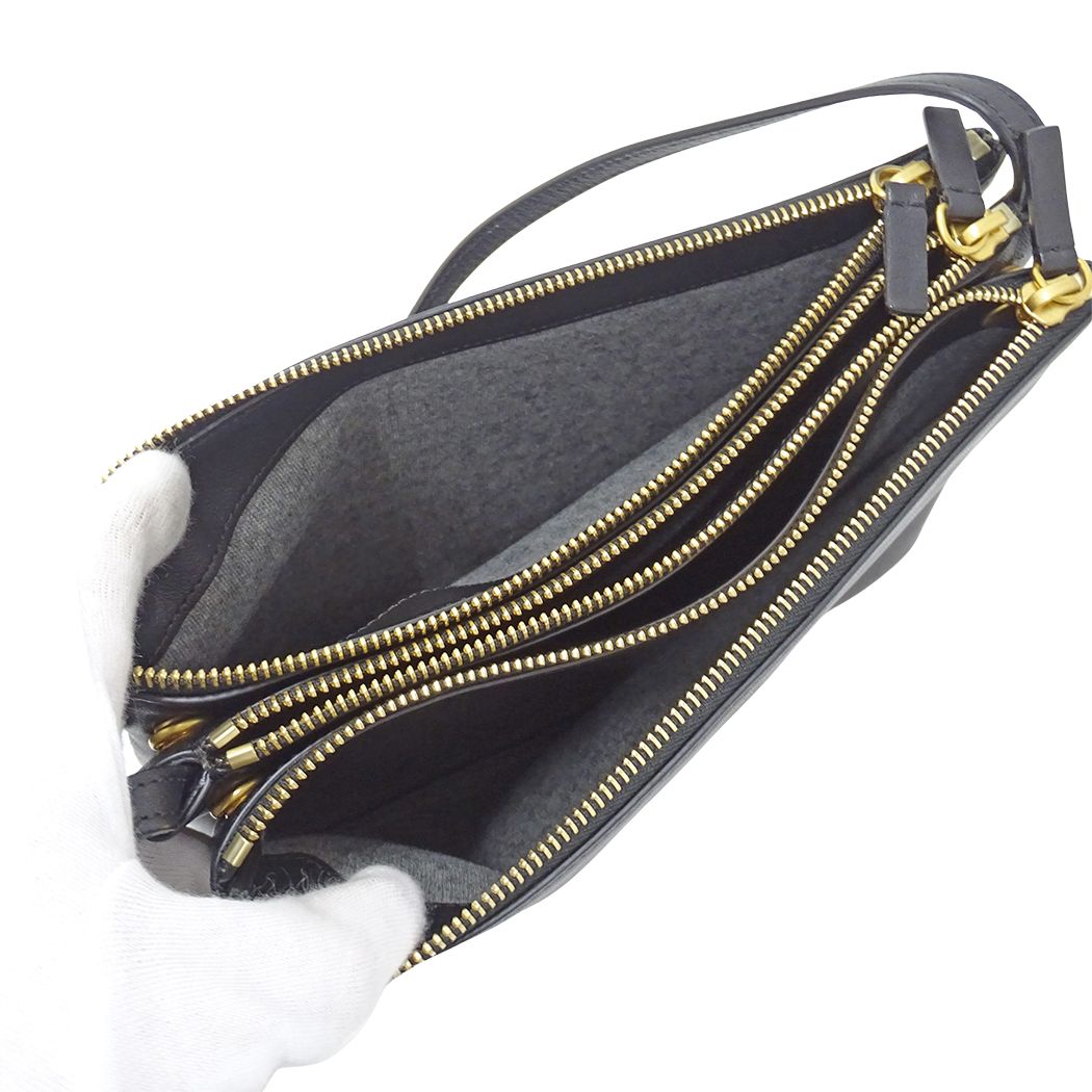 Celine Shoulder Bag Trio Large Leather Black Small — view 5