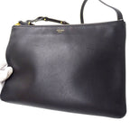 Celine Shoulder Bag Trio Large Leather Black Small — view 8