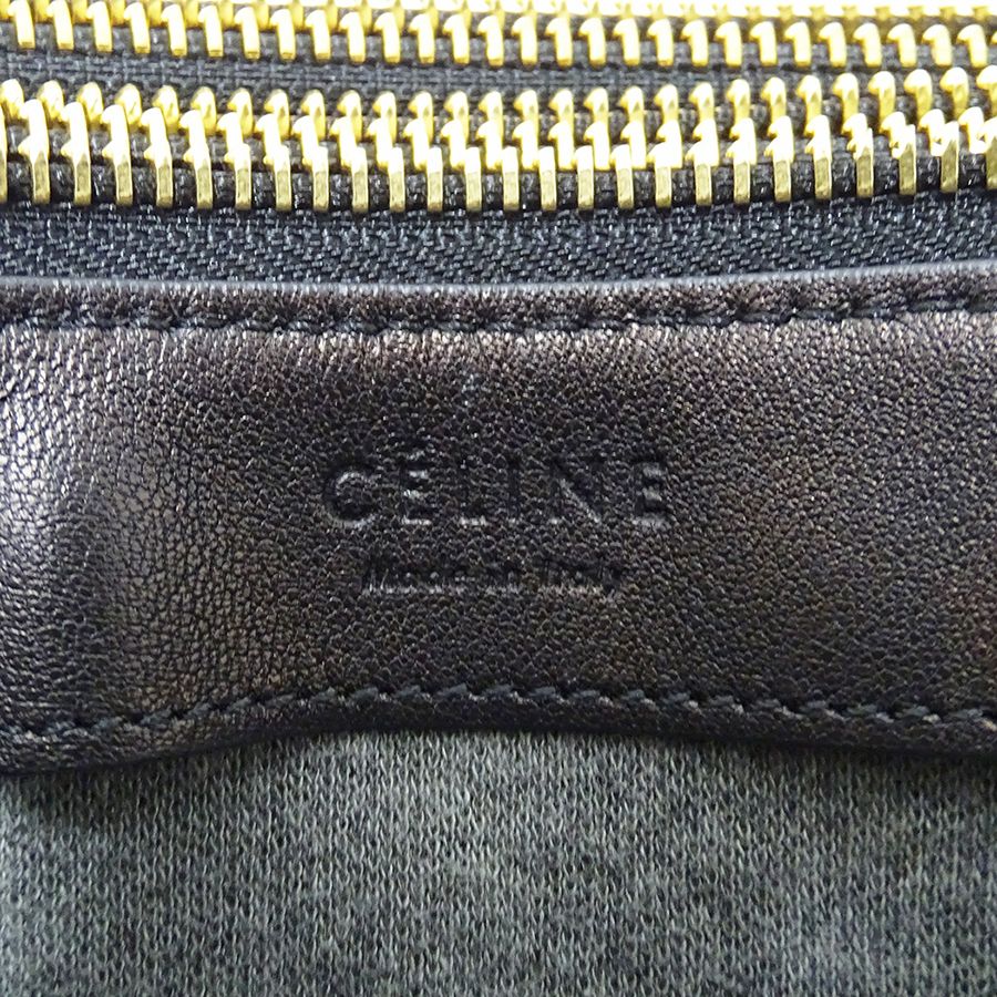 Celine Shoulder Bag Trio Large Leather Black Small — view 6
