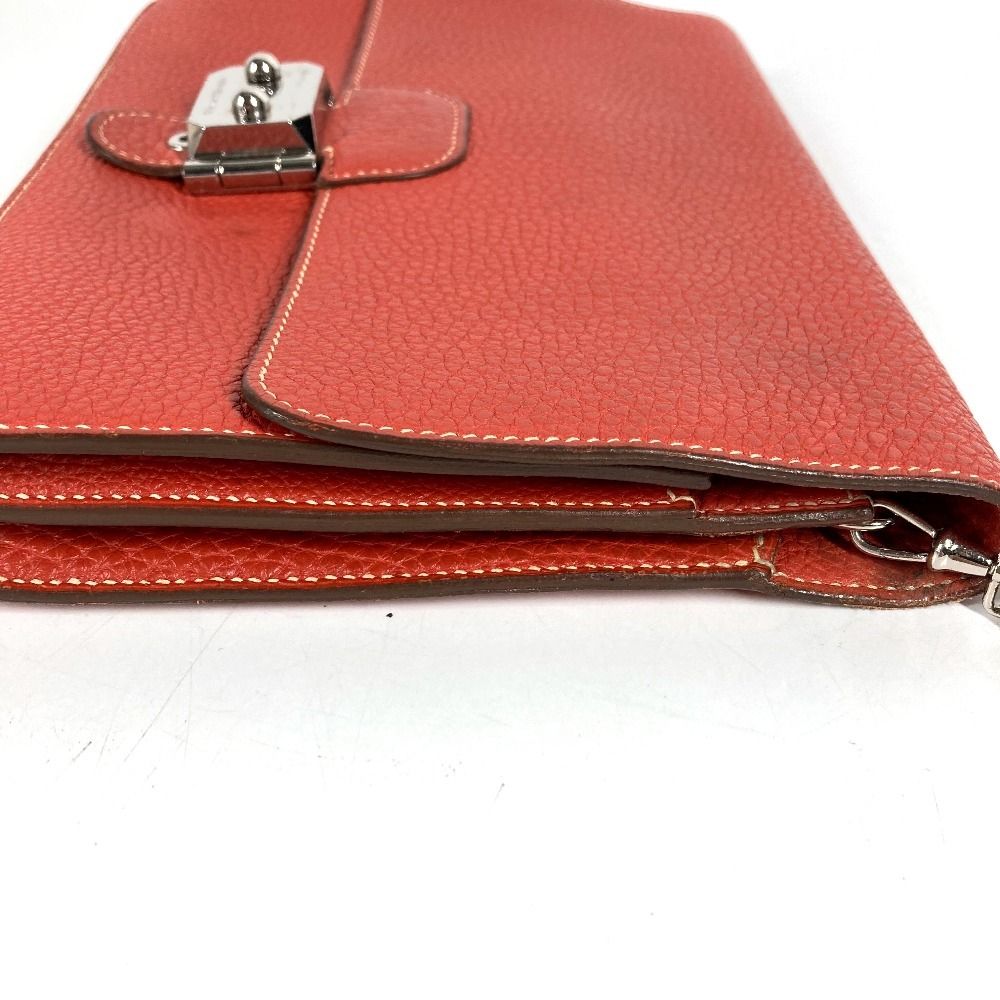 Hermes Clutch Pochette Jet Leather Brown — view 4