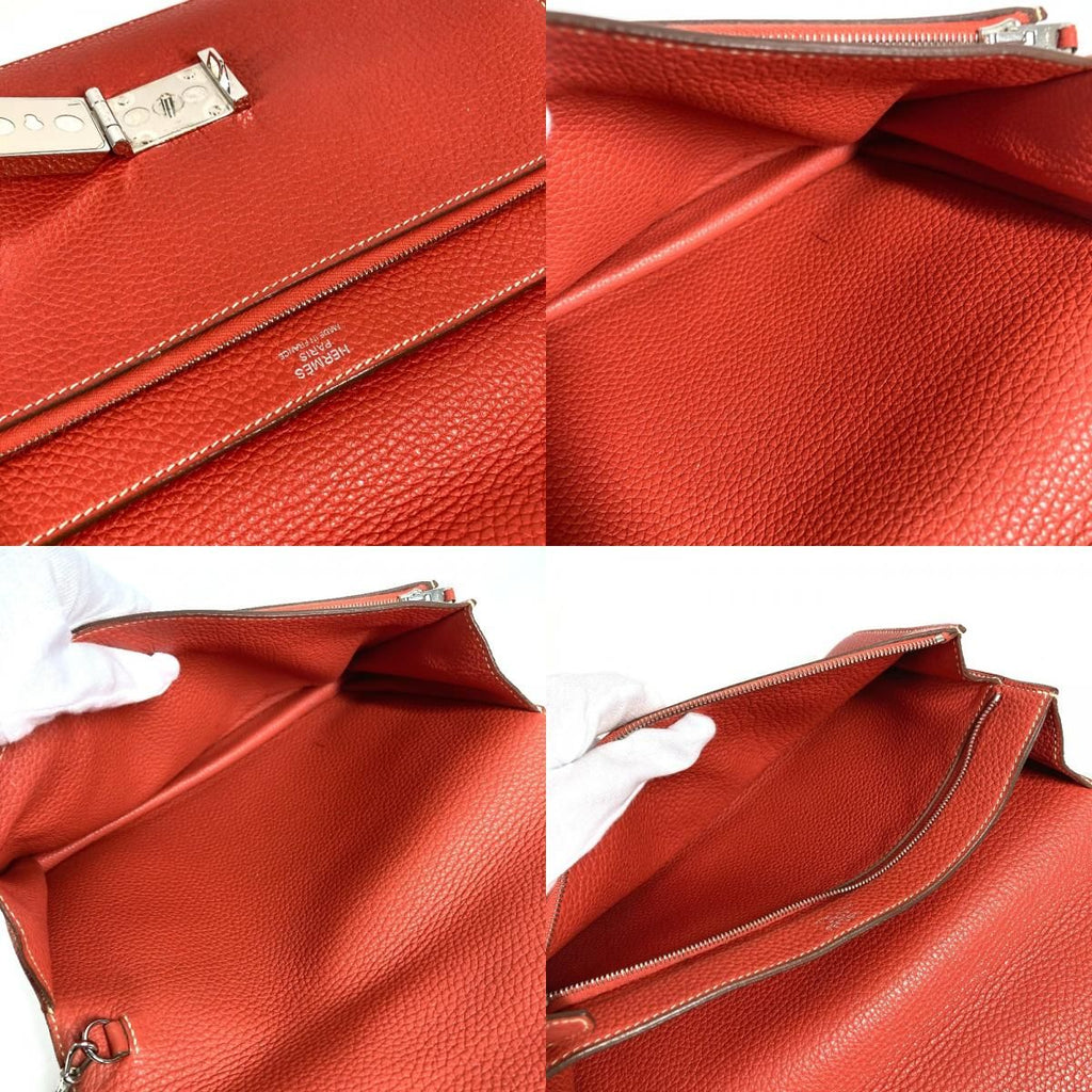 Hermes Clutch Pochette Jet Leather Brown — view 9