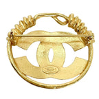 Chanel CC Logo Brooch Gold — view 4