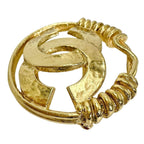 Chanel CC Logo Brooch Gold — view 3