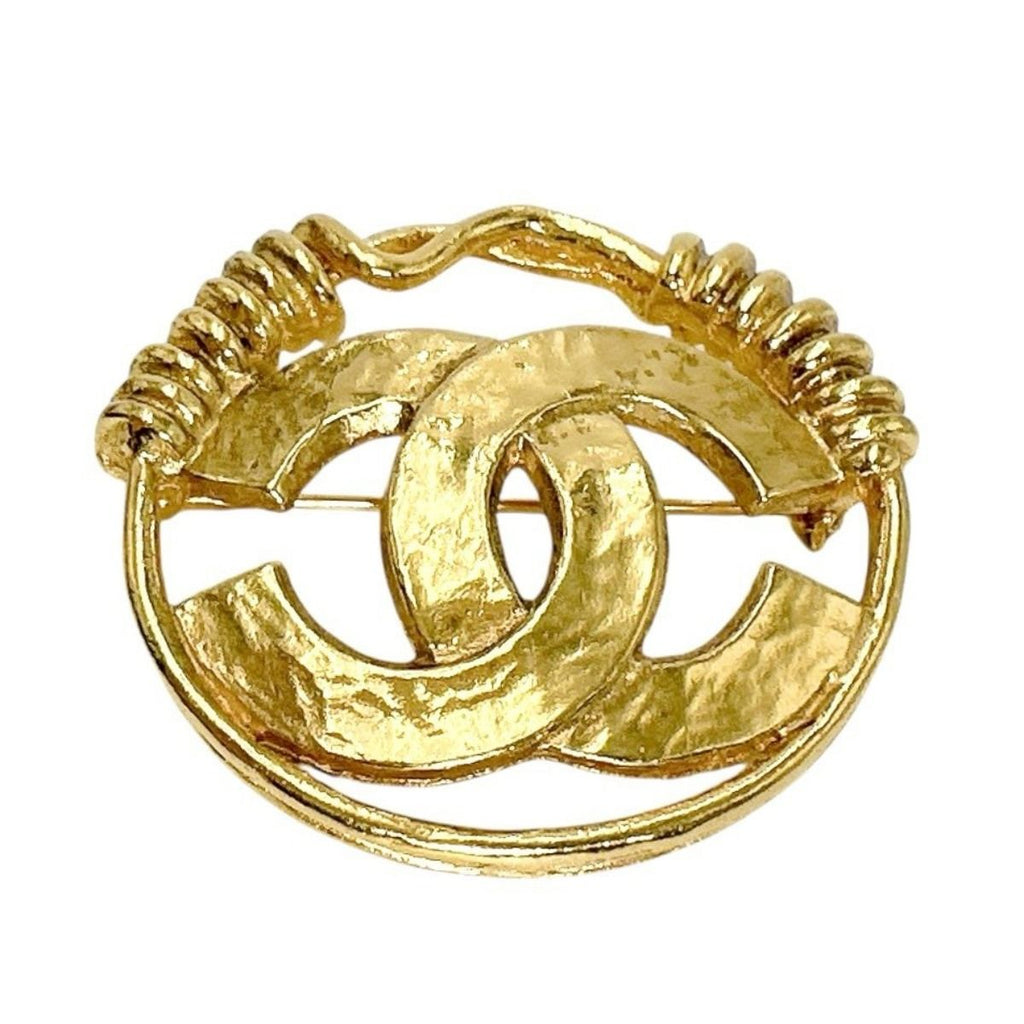 Chanel CC Logo Brooch Gold