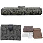 Celine Bifold Hook Wallet Gray Black Saluki Double Leather Simple — view 2