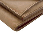 Prada Trifold Wallet Beige Ribbon Saffiano Leather 85 Compact Mini — view 8