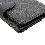 Celine Bifold Hook Wallet Gray Black Saluki Double Leather Simple — view 9