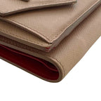Prada Trifold Wallet Beige Ribbon Saffiano Leather 85 Compact Mini — view 7