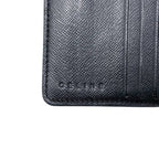 Celine Bifold Hook Wallet Gray Black Saluki Double Leather Simple — view 7