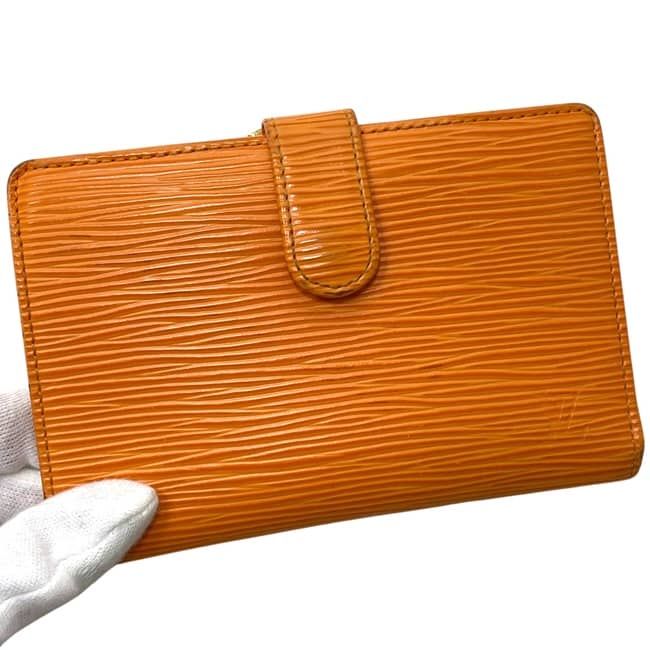 Louis Vuitton Bifold Wallet Portomonevier Viennois Orange Mandarin Epi Kiss — view 9