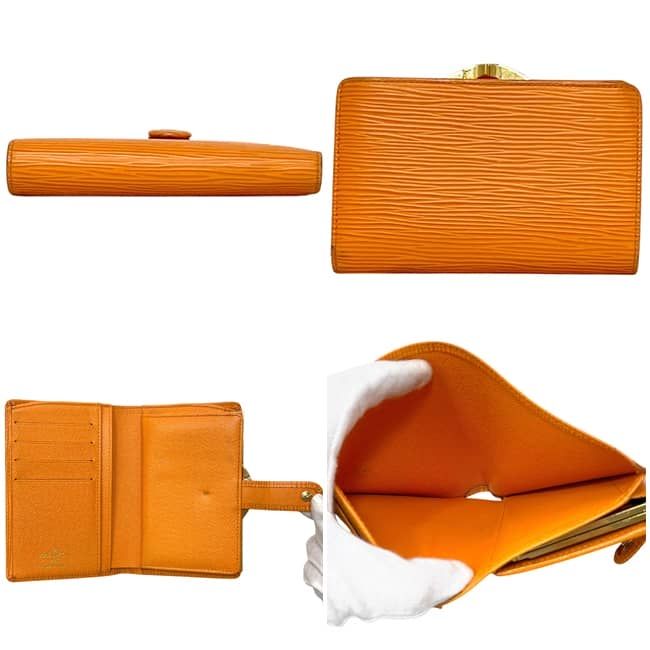 Louis Vuitton Bifold Wallet Portomonevier Viennois Orange Mandarin Epi Kiss — view 2