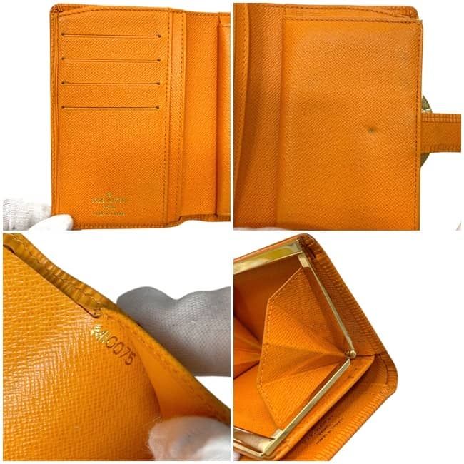 Louis Vuitton Bifold Wallet Portomonevier Viennois Orange Mandarin Epi Kiss — view 4