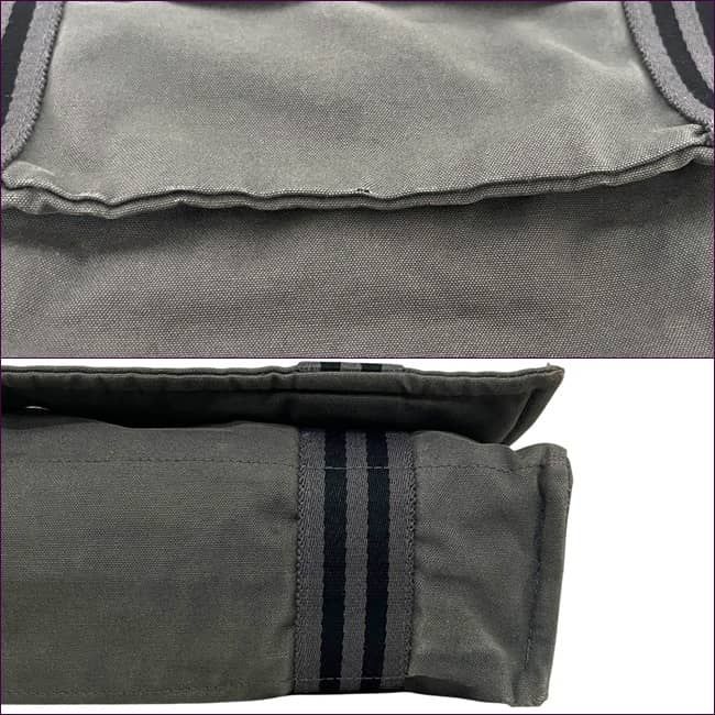Hermes Shoulder Bag Fourre Tout Besace MM Gray Crossbody Cotton Canvas Flap — view 6