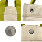 Hermes Tote Bora PM White Green Yellow Canvas — view 7